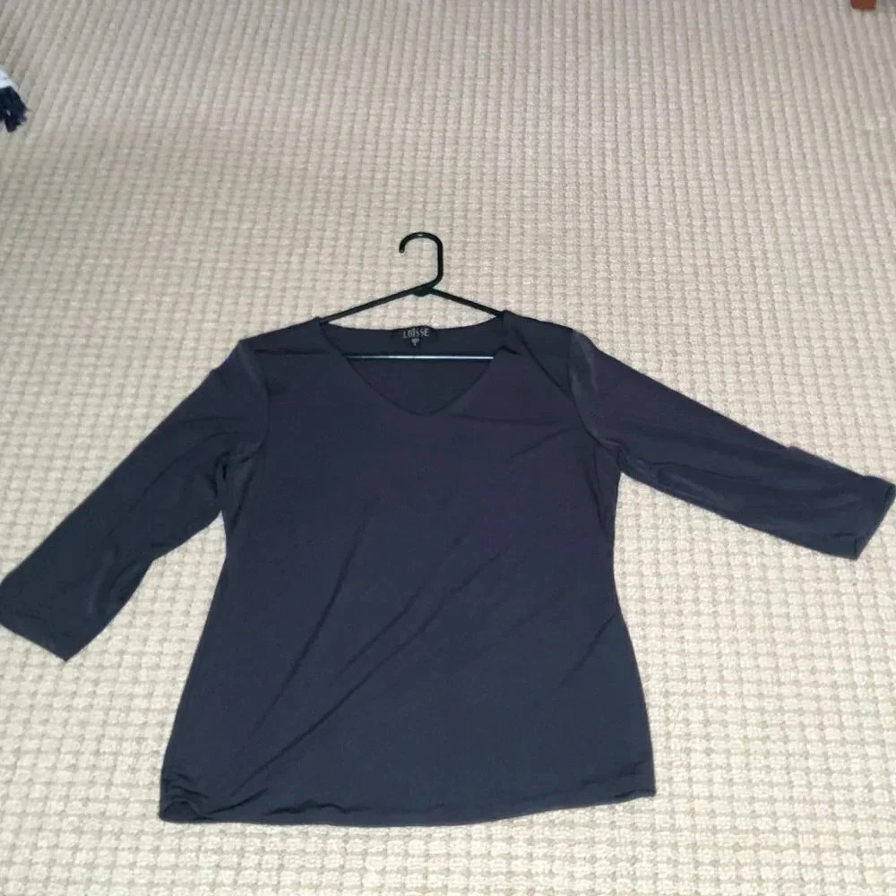 LBISSE V-neck Gray Top Size L - Picture 3 of 9